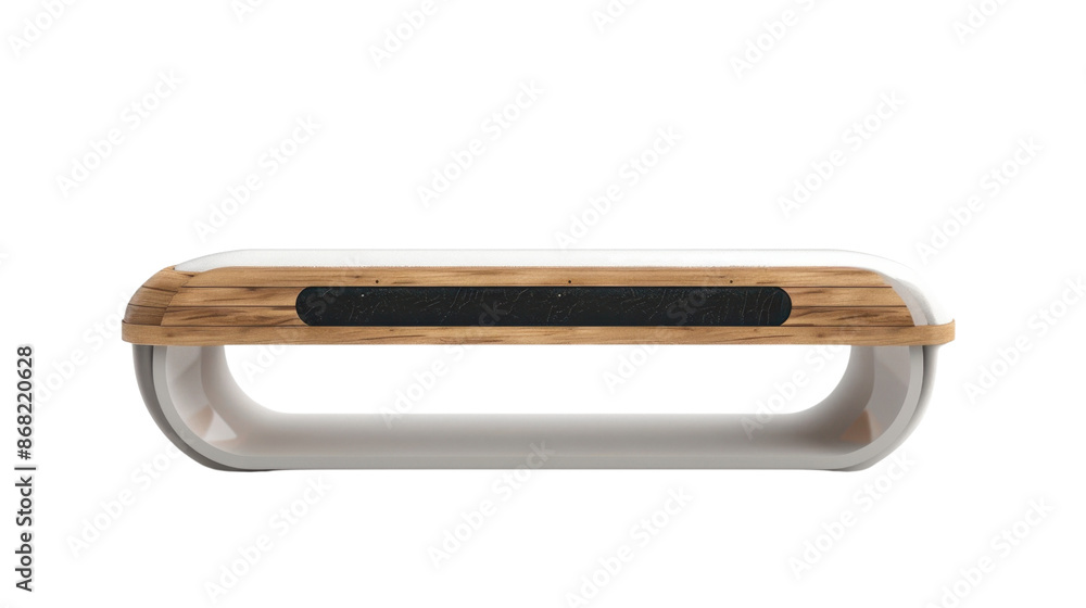 Modern outdoor bench with wireless charging on transparent background Modern outdoor bench with wireless charging on transparent background