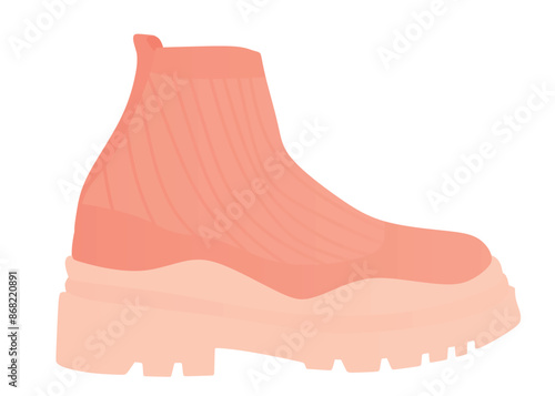 Pink ankle shoe. vector illustration