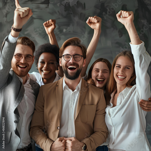 business team celebrating success