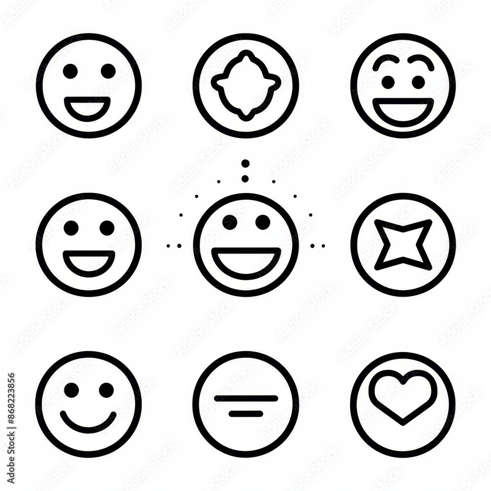 Set of feedback web icons featuring simple thin line designs. Includes icons for rating, testimonials, quick response, satisfaction, reviews, emotion symbols, and more. Set of feedback web icons featuring simple thin line designs. Includes icons for rating, testimonials, quick response, satisfaction, reviews, emotion symbols, and more.