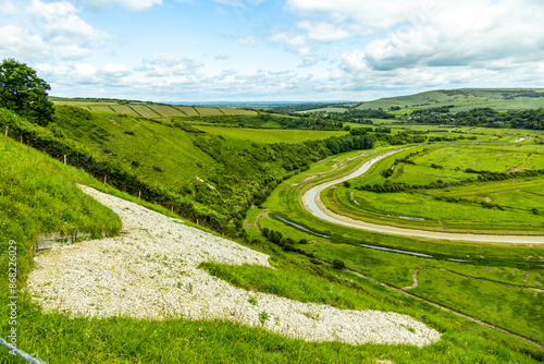 Kurzer Zwischenstop am landschaftlichen Highlight White Horse im Nationlapark bei Litlington - Sussex - Vereinigtes Königreich photo