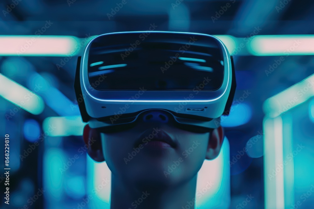 Hightech marketing hub where virtual reality meets consumer engagement and immersive experiences with copy space Hightech marketing hub where virtual reality meets consumer engagement and immersive experiences with copy space