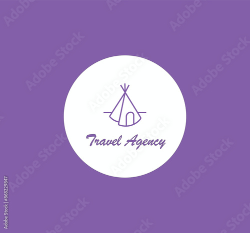 travel agency Logo design, Tent Camping logo vector template