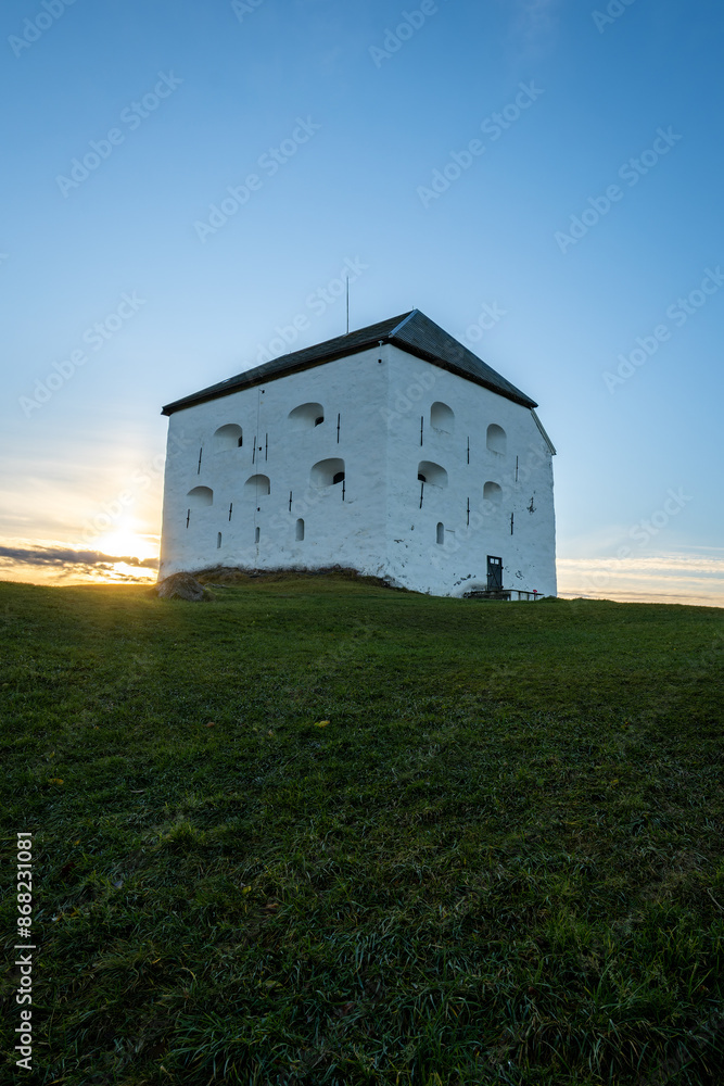 Kristiansten fortress in Trondheim Norway on a grassy hill at summertime. Kristiansten fortress in Trondheim Norway on a grassy hill at summertime.