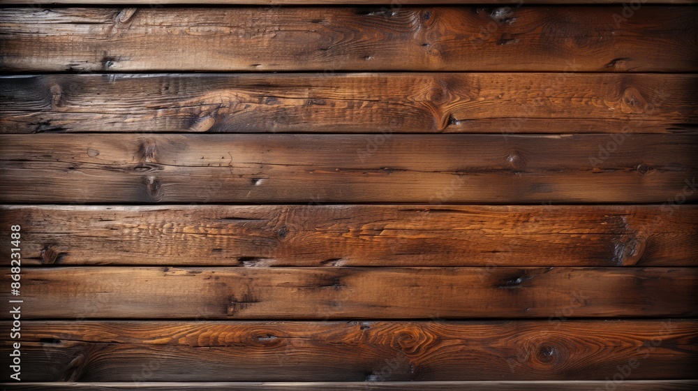 Obraz premium Vintage Wooden Planks: Dark Brown Aged Wood Texture
