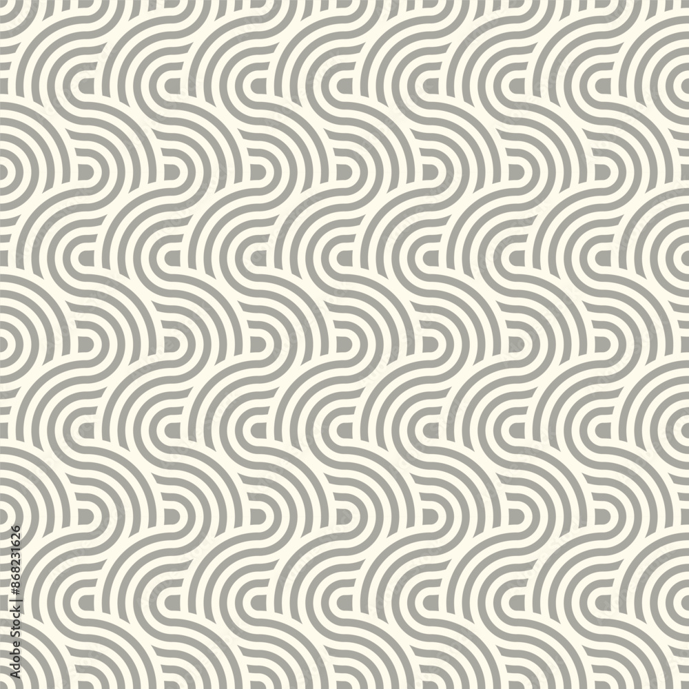 Fototapeta premium Seamless wave instant noodles pattern. Abstract geometric vector background for backdrop, wallpaper, fabric, interior design, craft and others, vector illustration, Asian culture, common geometric