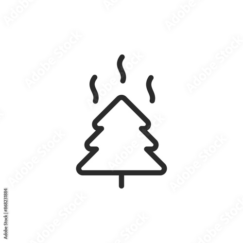 Air freshener tree, linear style icon. Editable stroke width
