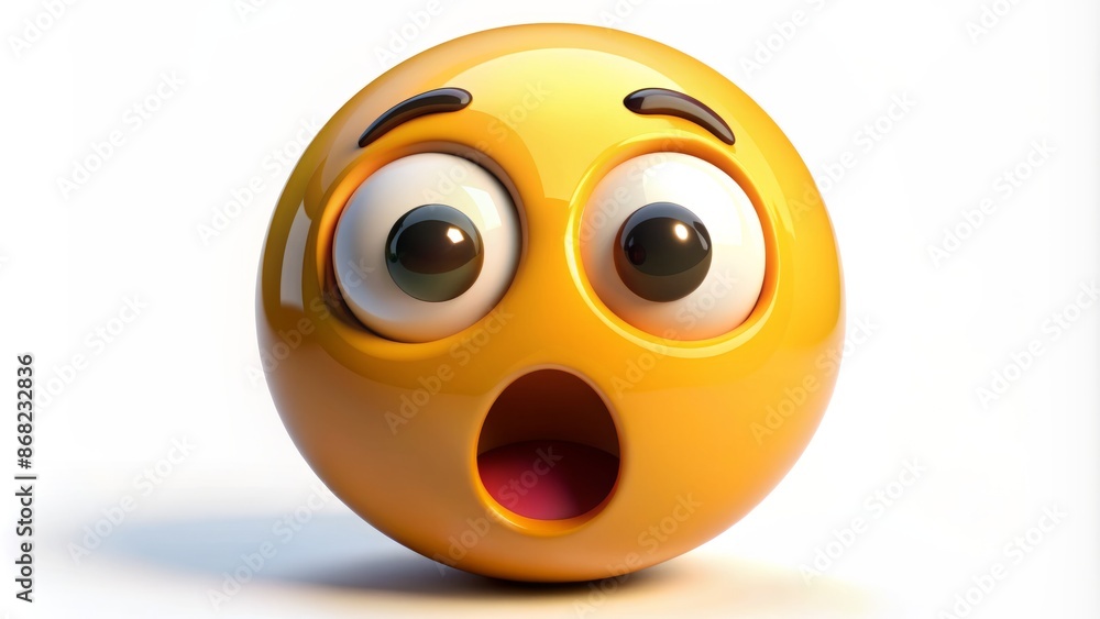A shocked emoticon with a black eye on a clean white background, conveying a sense of surprise and digital whimsy. A shocked emoticon with a black eye on a clean white background, conveying a sense of surprise and digital whimsy.