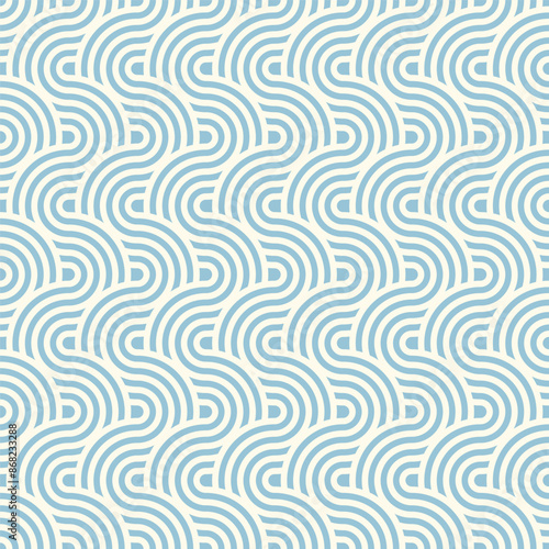 Seamless wave instant noodles pattern. Abstract geometric vector background for backdrop, wallpaper, fabric, interior design, craft and others, vector illustration, Asian culture, common geometric