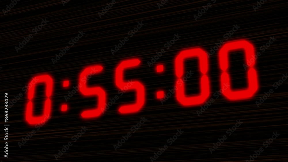 Simple digital numbers 1 minute countdown Simple digital numbers 1 minute countdown