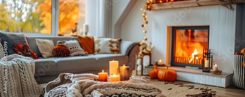 Cozy Autumn Living Room wit...