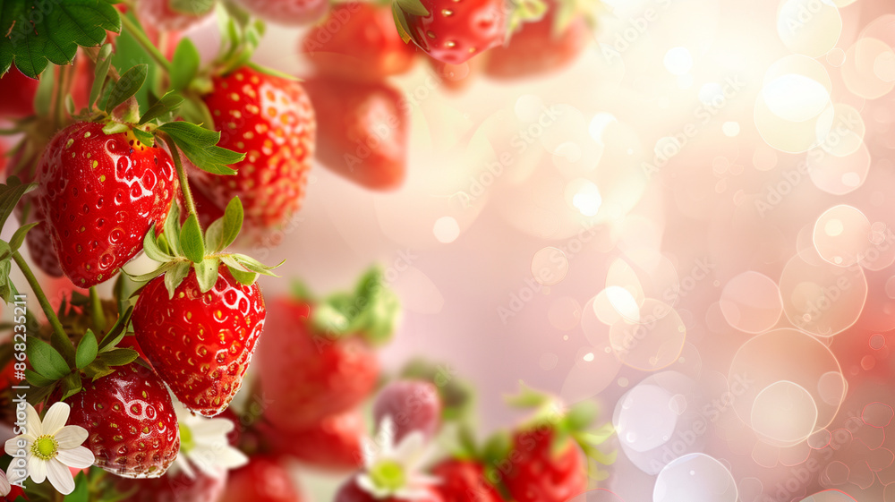 Fresh, lush and vibrant strawberries, Generative AI.新鮮で瑞々しい躍動感あふれるイチゴ、Generative AI。 Fresh, lush and vibrant strawberries, Generative AI.新鮮で瑞々しい躍動感あふれるイチゴ、Generative AI。