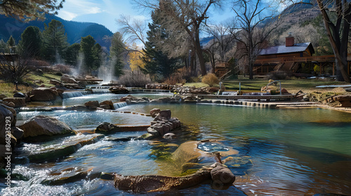 Hot Springs: Relaxing scenes at hot springs. photo