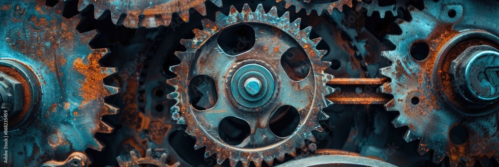 Gears Cogs. Working Mechanism of Industrial Machinery in Metal Industry Gears Cogs. Working Mechanism of Industrial Machinery in Metal Industry