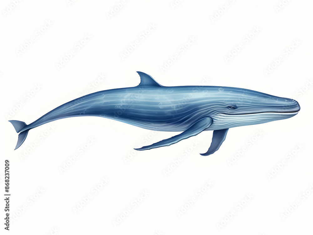 Blue Whale in white background, blue Whale isolated Raster object, 3D blue whale illustration Blue Whale in white background, blue Whale isolated Raster object, 3D blue whale illustration