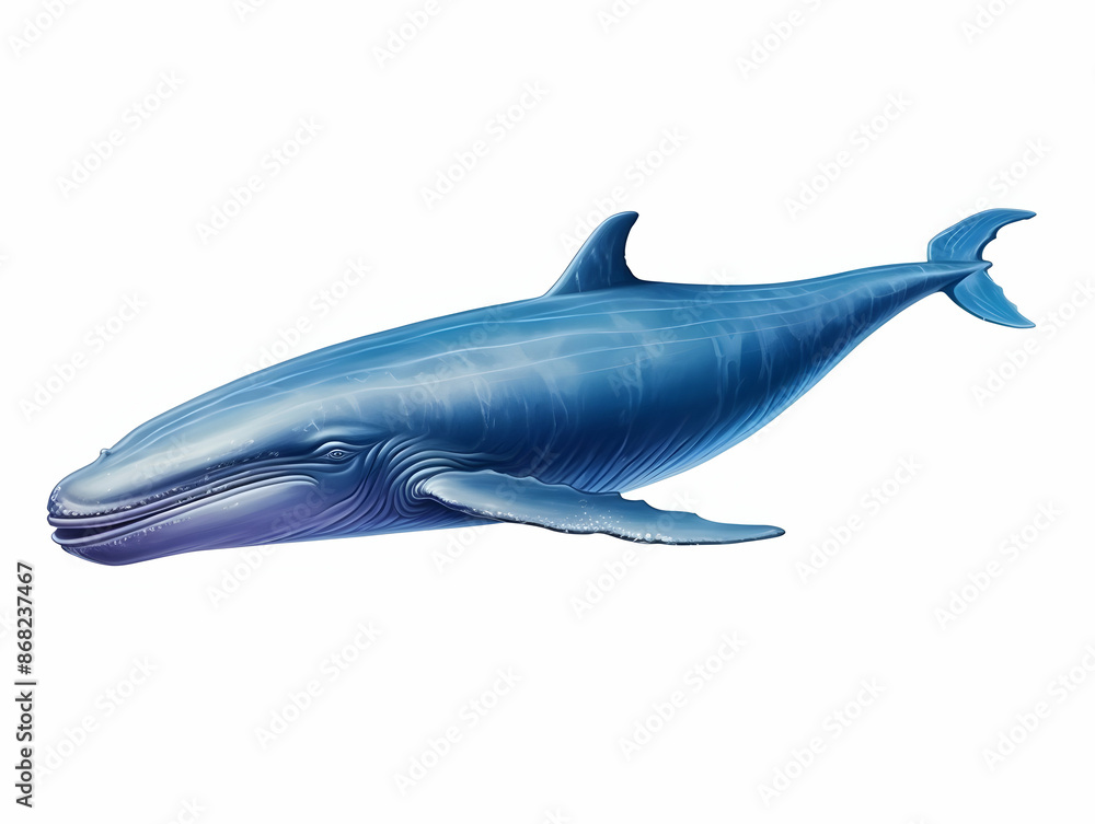 Blue Whale in white background, blue Whale isolated Raster object, 3D blue whale illustration Blue Whale in white background, blue Whale isolated Raster object, 3D blue whale illustration
