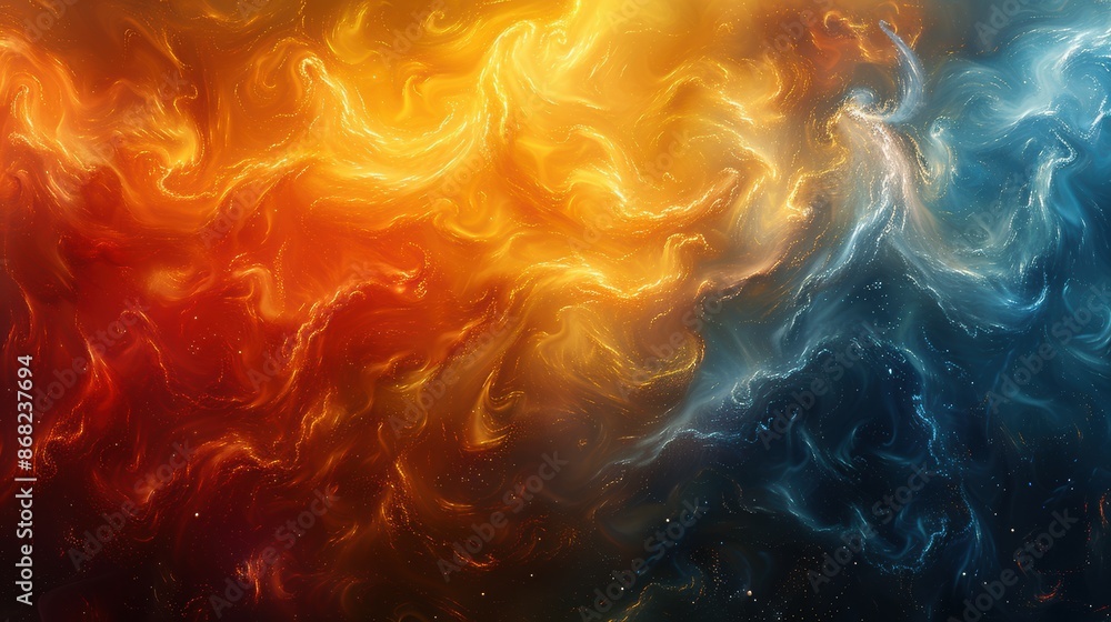A vibrant abstract background depicting the fusion of natural elements: earth, water, air, and fire, symbolizing climate balance. A vibrant abstract background depicting the fusion of natural elements: earth, water, air, and fire, symbolizing climate balance.