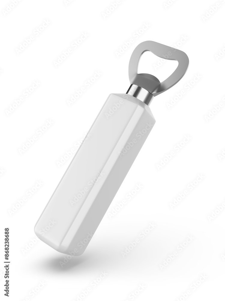 Wooden handle stainless steel beer bottle opener 3d render illustration. Wooden handle stainless steel beer bottle opener 3d render illustration.