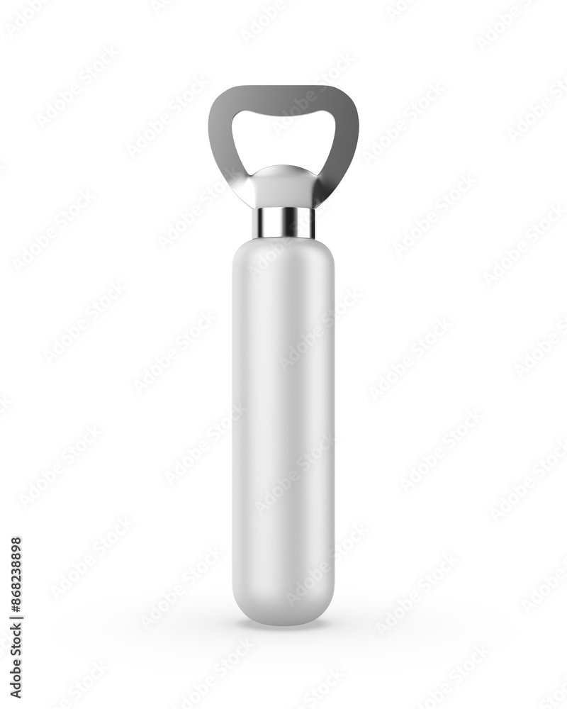 Wooden handle stainless steel beer bottle opener 3d render illustration. Wooden handle stainless steel beer bottle opener 3d render illustration.