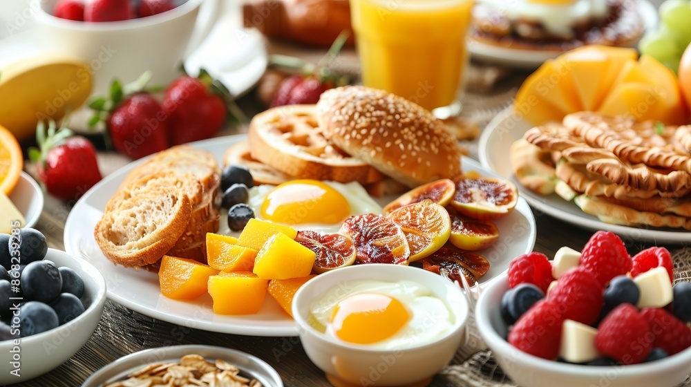 Breakfast consists of various foods consumed in the morning to provide the body with energy and nutrients. Breakfast consists of various foods consumed in the morning to provide the body with energy and nutrients.