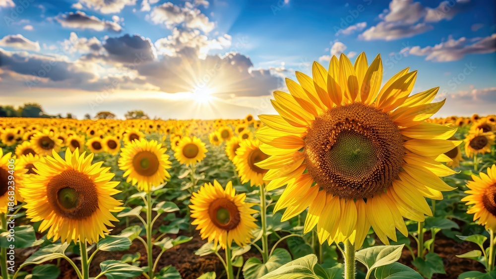 Field of bright yellow sunflowers under the sun, sunflowers, field, yellow, bright, sunny, nature, agriculture, growth, outdoor Field of bright yellow sunflowers under the sun, sunflowers, field, yellow, bright, sunny, nature, agriculture, growth, outdoor