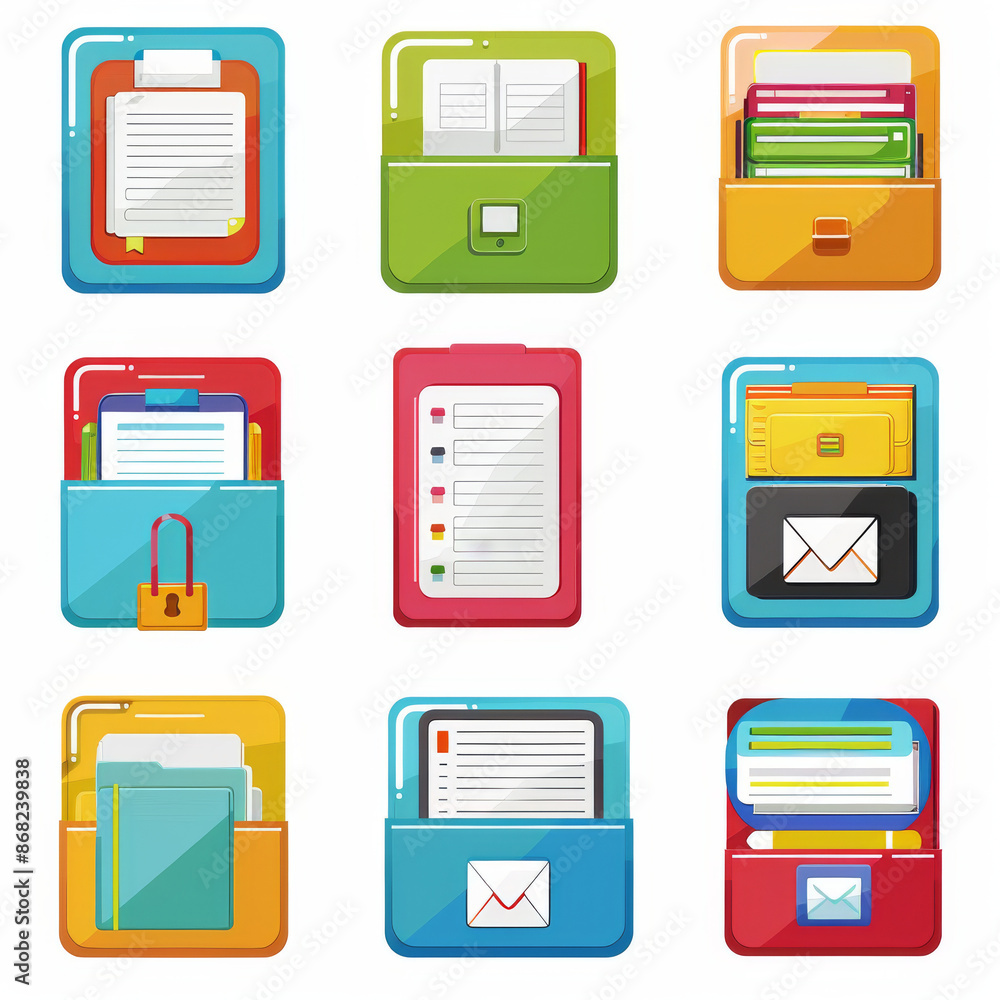 Set of diverse file document formats icons isolated, including PDF, CSV, DOC, JPG, RTF, TXT, XLS, RAR, ZIP, AVI, MOV, GIF, PNG, PSD, RAF, MP3, MP4, XVID, MPEG, XHTML, JPEG. Set of diverse file document formats icons isolated, including PDF, CSV, DOC, JPG, RTF, TXT, XLS, RAR, ZIP, AVI, MOV, GIF, PNG, PSD, RAF, MP3, MP4, XVID, MPEG, XHTML, JPEG.