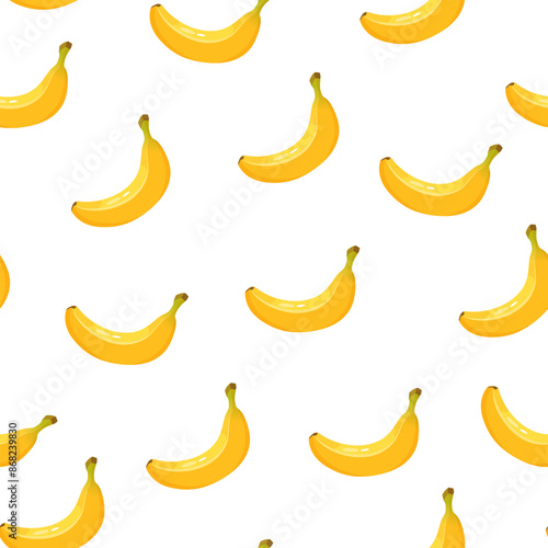 Vector seamless pattern with single banana. 