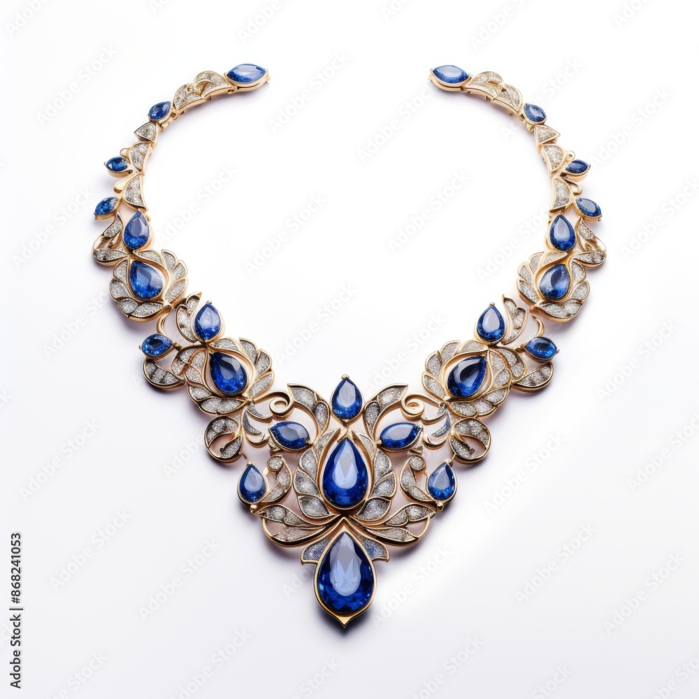 Jewelry Necklace Sapphires Diamonds Jewelry Necklace Sapphires Diamonds