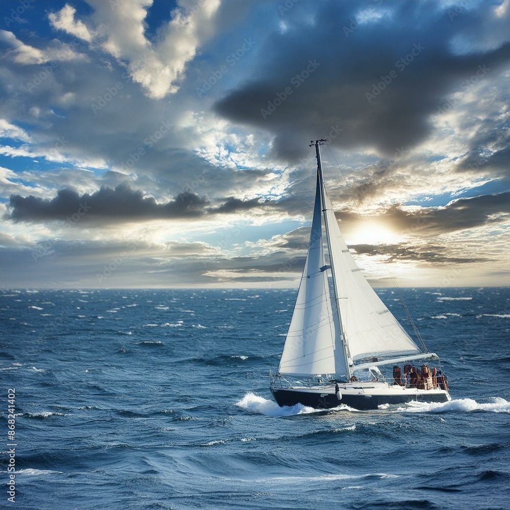 Naklejka premium sailing in the sea