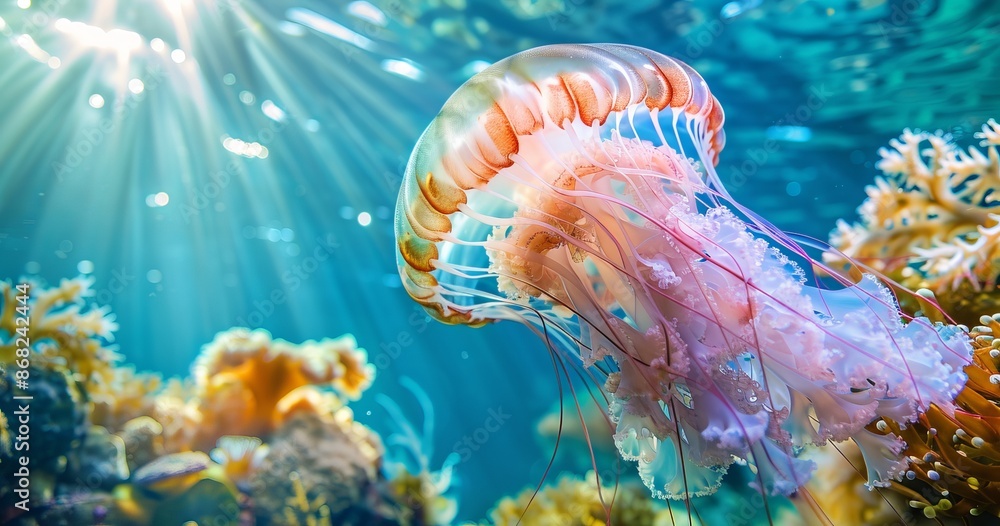 jellyfish in sea, jellyfish in sea,