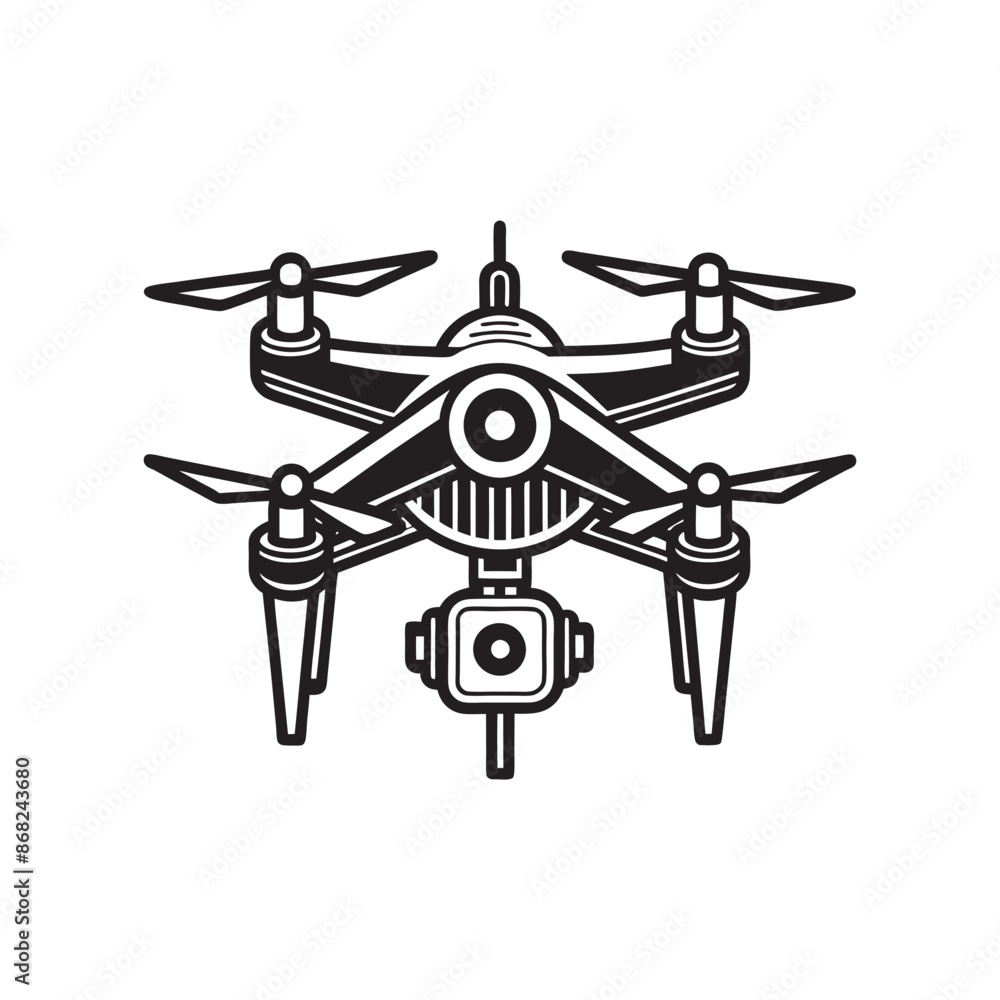 camera drone hand drawn vector illustration camera drone hand drawn vector illustration