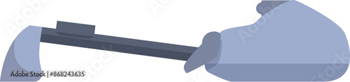 Modern myoelectric prosthetic arm is holding metal stick