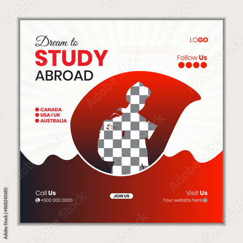 Study abroad social media post design

