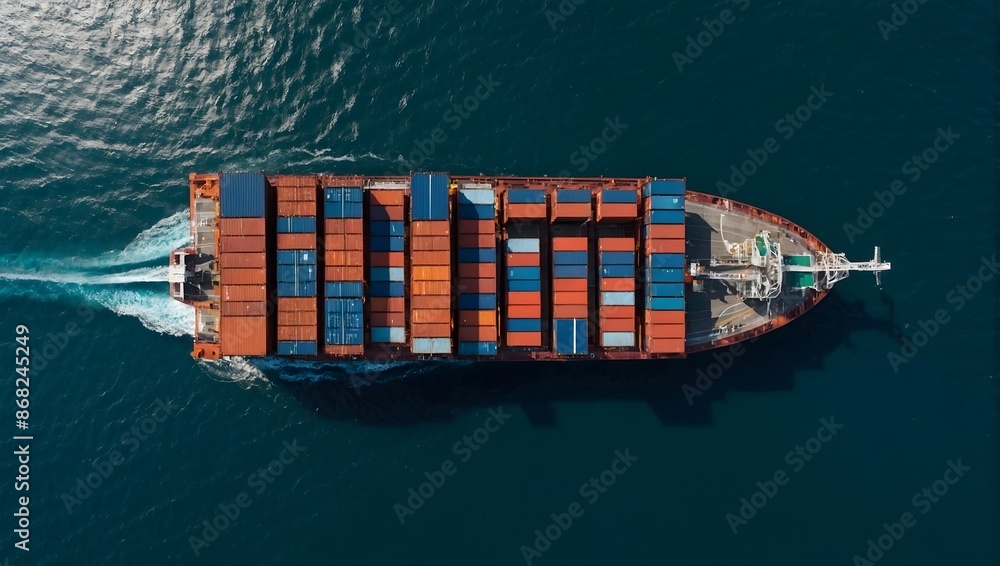 Fototapeta premium Maritime Wirtschaft: Containerschiff unterwegs