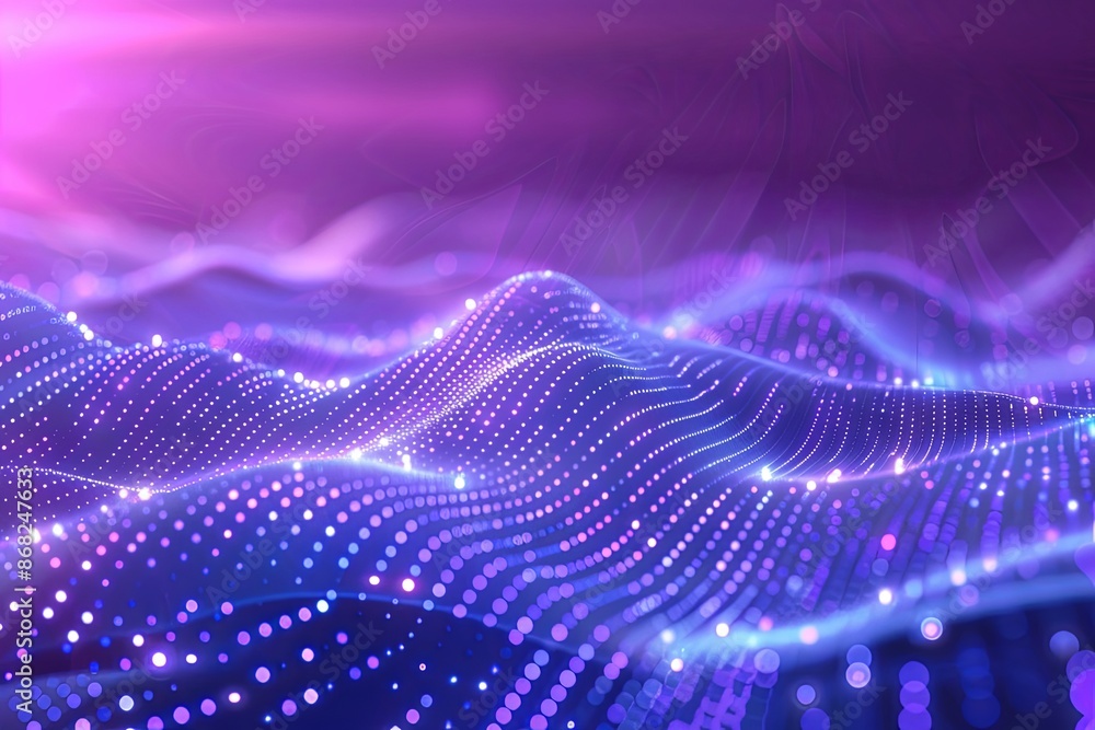 Abstract background of glowing particles forming a wave-like landscape. Concept of technology, data, science, and the future. Abstract background of glowing particles forming a wave-like landscape. Concept of technology, data, science, and the future.