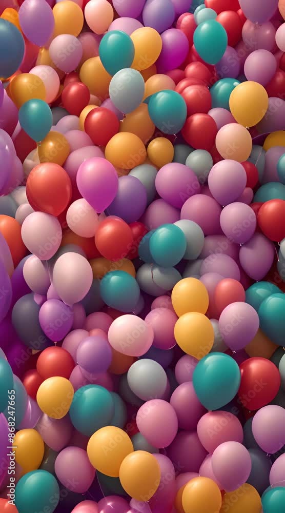 Cute colorful balloons fly beautifully Cute colorful balloons fly beautifully