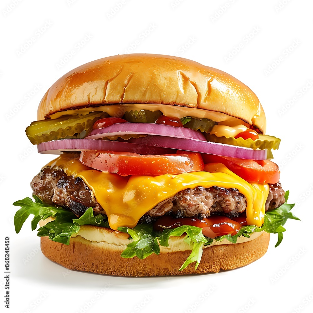 burger on white background