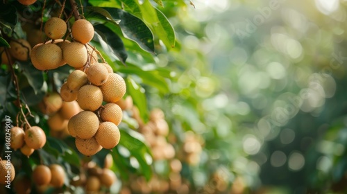 Longan orchards - Tropical fruits young longan in Thailand