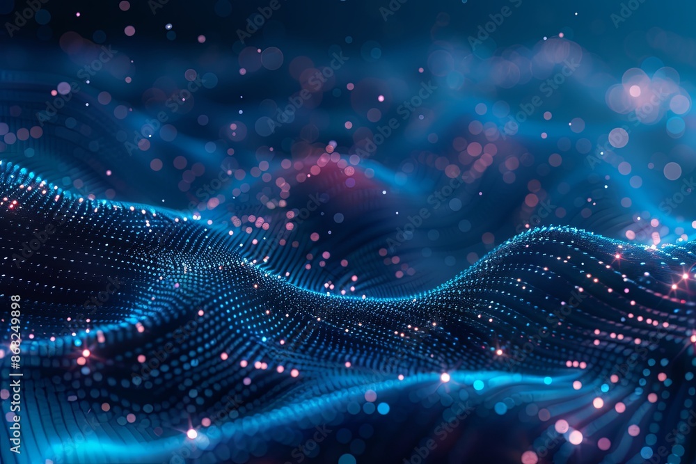 Abstract Digital Wave with Glowing Particles. A Futuristic Background for Technology and Innovation Abstract Digital Wave with Glowing Particles. A Futuristic Background for Technology and Innovation