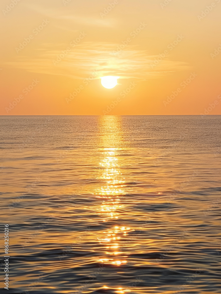 Sky reflected in calm lake blending colors and shapes in stunning harmony