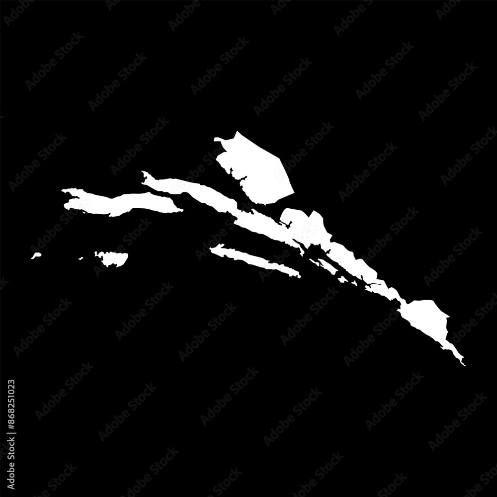 Obraz premium Dubrovnik Neretva county map, subdivisions of Croatia. Vector illustration.