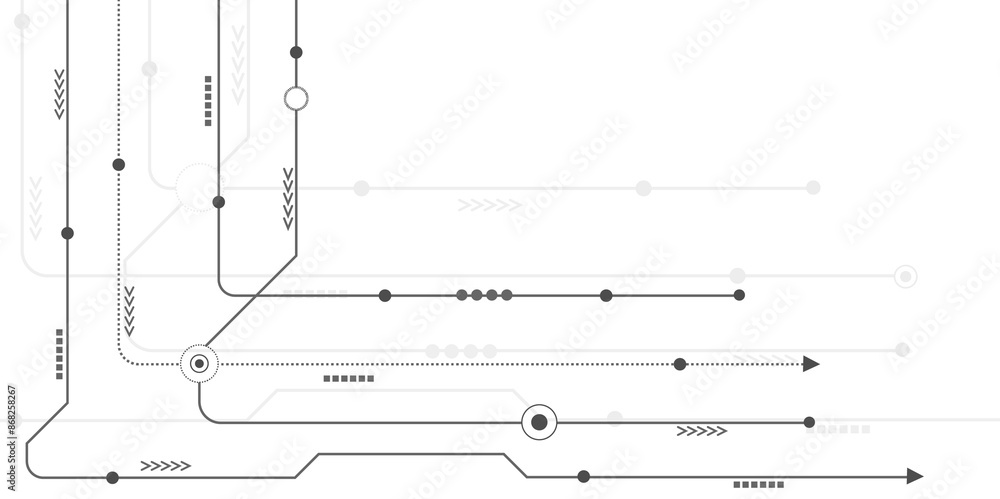 Vectors High-tech connection system on a white background. Technology digital circuit board background. Technology black circuit diagram. Vectors High-tech connection system on a white background. Technology digital circuit board background. Technology black circuit diagram.