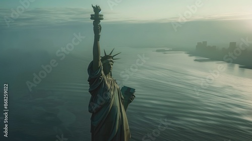 View of statue of liberty in new york city.