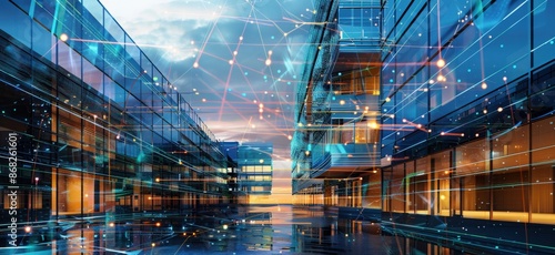 Wallpaper Mural Implementation of fiber optic network infrastructure for a new corporate building, enhancing technology networking and digital communication capabilities to support modern business operations  Torontodigital.ca