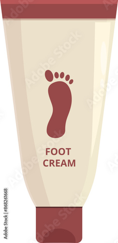 Foot cream in tube promoting healthy feet and foot care