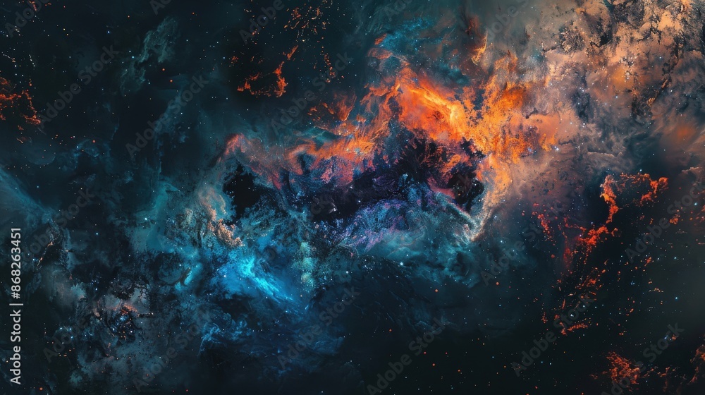Obraz premium A striking and colorful artistic representation of the galactic cosmos on a textured background