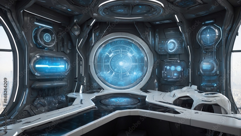 Futuristic Tech Panel Integrates Cutting-Edge Technological Capabilities