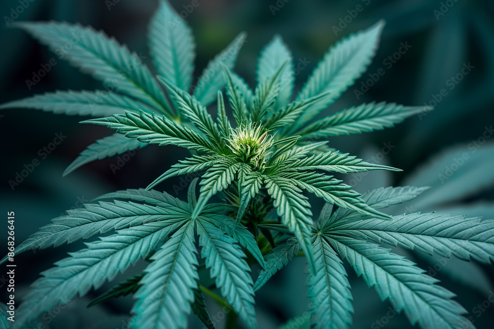 A close-up of a cannabis plant with detailed leaves and budding flowers in an outdoor setting. A close-up of a cannabis plant with detailed leaves and budding flowers in an outdoor setting.