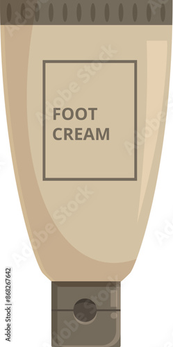 Tube of foot cream is standing on a white background