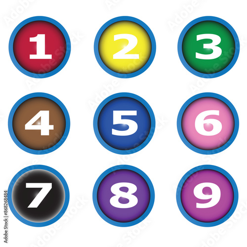 Counting 123 and snooker ball illustration